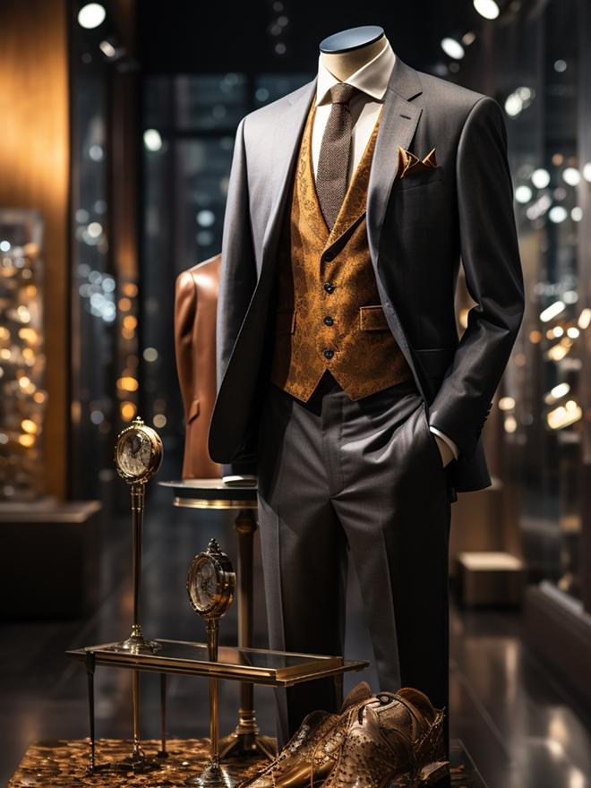 Gold Waistcoat Suits Details-Brellixandrow
